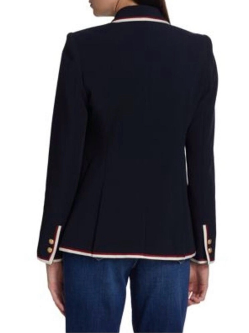 L’AGENCE Chamberlain Blazer Navy Red White Trim Gold Buttons Size 10 NWT - Picture 4 of 16